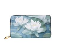 JDFHGNU Beige Lotus Flower Pattern, Women'S Wallet, Long Clutch Wallet, Credit Card Holder Wallet, Travel Coin Purse, Black, One Size