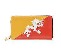 JDFHGNU Bhutanese Flag Pattern, Women'S Wallet, Long Clutch Wallet, Credit Card Holder Wallet, Travel Coin Purse, Black, One Size