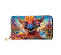 JDFHGNU Big Mouth Dragon Pattern, Women'S Wallet, Long Clutch Wallet, Credit Card Holder Wallet, Travel Coin Purse, Black, One Size
