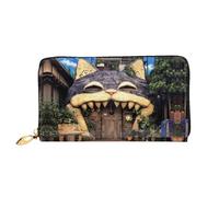 JDFHGNU Big Mouth House Pattern, Women'S Wallet, Long Clutch Wallet, Credit Card Holder Wallet, Travel Coin Purse, Black, One Size