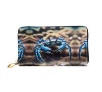JDFHGNU Big Sea Blue Crab Pattern, Women'S Wallet, Long Clutch Wallet, Credit Card Holder Wallet, Travel Coin Purse, Black, One Size