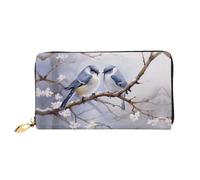JDFHGNU Bird Facing Each Other Pattern, Women'S Wallet, Long Clutch Wallet, Credit Card Holder Wallet, Travel Coin Purse, Black, One Size
