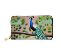 JDFHGNU Birds Peacock Pattern, Women'S Wallet, Long Clutch Wallet, Credit Card Holder Wallet, Travel Coin Purse, Black, One Size