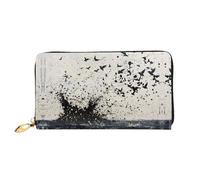 JDFHGNU Black Water On The Lake Pattern, Women'S Wallet, Long Clutch Wallet, Credit Card Holder Wallet, Travel Coin Purse, Black, One Size