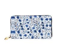 JDFHGNU Blue Alyssum Pattern, Women'S Wallet, Long Clutch Wallet, Credit Card Holder Wallet, Travel Coin Purse, Black, One Size