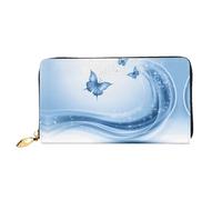 JDFHGNU Blue Butterfly Pattern, Women'S Wallet, Long Clutch Wallet, Credit Card Holder Wallet, Travel Coin Purse, Black, One Size