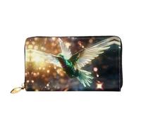 JDFHGNU Blue Hummingbird Pattern, Women'S Wallet, Long Clutch Wallet, Credit Card Holder Wallet, Travel Coin Purse, Black, One Size