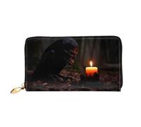 JDFHGNU Bone Bird Candle Pattern, Women'S Wallet, Long Clutch Wallet, Credit Card Holder Wallet, Travel Coin Purse, Black, One Size