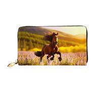 JDFHGNU Brown Horse Pattern, Women'S Wallet, Long Clutch Wallet, Credit Card Holder Wallet, Travel Coin Purse, Black, One Size