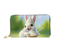 JDFHGNU Bunny Eating Ice Cream Pattern, Women'S Wallet, Long Clutch Wallet, Credit Card Holder Wallet, Travel Coin Purse, Black, One Size