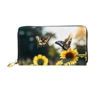JDFHGNU Butterfly On Sunflower Pattern, Women'S Wallet, Long Clutch Wallet, Credit Card Holder Wallet, Travel Coin Purse, Black, One Size
