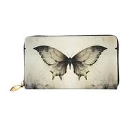 JDFHGNU Butterfly On The Wing Pattern, Women'S Wallet, Long Clutch Wallet, Credit Card Holder Wallet, Travel Coin Purse, Black, One Size