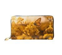 JDFHGNU Butterfly Picking Flowers Pattern, Women'S Wallet, Long Clutch Wallet, Credit Card Holder Wallet, Travel Coin Purse, Black, One Size