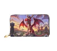 JDFHGNU Cartoon Red Dragon Pattern, Women'S Wallet, Long Clutch Wallet, Credit Card Holder Wallet, Travel Coin Purse, Black, One Size
