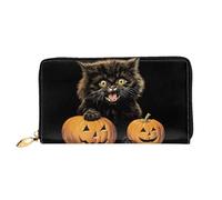 JDFHGNU Cat'S Paw By Pumpkin Pattern, Women'S Wallet, Long Clutch Wallet, Credit Card Holder Wallet, Travel Coin Purse, Black, One Size