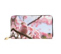 JDFHGNU Cherry Blossom And Bird Pattern, Women'S Wallet, Long Clutch Wallet, Credit Card Holder Wallet, Travel Coin Purse, Black, One Size
