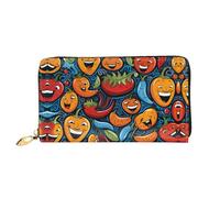 JDFHGNU Chili Pepper Funny Pack Pattern, Women'S Wallet, Long Clutch Wallet, Credit Card Holder Wallet, Travel Coin Purse, Black, One Size