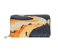 JDFHGNU Color Curve River Pattern, Women'S Wallet, Long Clutch Wallet, Credit Card Holder Wallet, Travel Coin Purse, Black, One Size