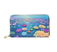 JDFHGNU Colorful Flowers Pattern, Women'S Wallet, Long Clutch Wallet, Credit Card Holder Wallet, Travel Coin Purse, Black, One Size