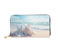 JDFHGNU Conch On The Beach Pattern, Women'S Wallet, Long Clutch Wallet, Credit Card Holder Wallet, Travel Coin Purse, Black, One Size