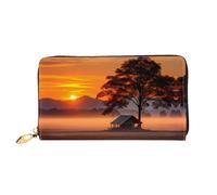 JDFHGNU Countryside At Dusk Pattern, Women'S Wallet, Long Clutch Wallet, Credit Card Holder Wallet, Travel Coin Purse, Black, One Size