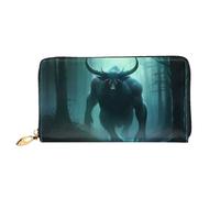 JDFHGNU Cow Horned Beast Pattern, Women'S Wallet, Long Clutch Wallet, Credit Card Holder Wallet, Travel Coin Purse, Black, One Size