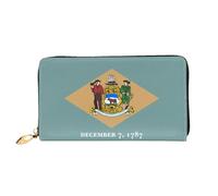 JDFHGNU Flag Of Delaware Pattern, Women'S Wallet, Long Clutch Wallet, Credit Card Holder Wallet, Travel Coin Purse, Black, One Size