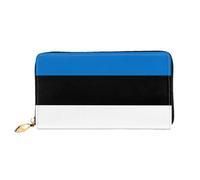 JDFHGNU Flag Of Estonia Pattern, Women'S Wallet, Long Clutch Wallet, Credit Card Holder Wallet, Travel Coin Purse, Black, One Size