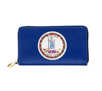 JDFHGNU Flag Of Virginia Pattern, Women'S Wallet, Long Clutch Wallet, Credit Card Holder Wallet, Travel Coin Purse, Black, One Size