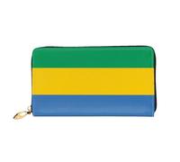 JDFHGNU Gabonese Flag Pattern, Women'S Wallet, Long Clutch Wallet, Credit Card Holder Wallet, Travel Coin Purse, Black, One Size