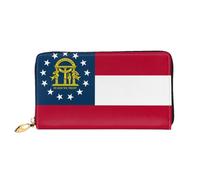JDFHGNU Georgia Flag Pattern, Women'S Wallet, Long Clutch Wallet, Credit Card Holder Wallet, Travel Coin Purse, Black, One Size