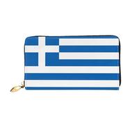 JDFHGNU Greek Flag Pattern, Women'S Wallet, Long Clutch Wallet, Credit Card Holder Wallet, Travel Coin Purse, Black, One Size