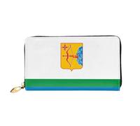 JDFHGNU Kirov Flag Pattern, Women'S Wallet, Long Clutch Wallet, Credit Card Holder Wallet, Travel Coin Purse, Black, One Size