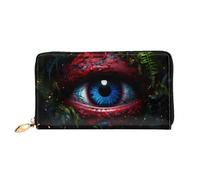 JDFHGNU Mysterious Blue Eyes Pattern, Women'S Wallet, Long Clutch Wallet, Credit Card Holder Wallet, Travel Coin Purse, Black, One Size
