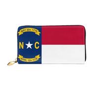 JDFHGNU North Dakota Flag Pattern, Women'S Wallet, Long Clutch Wallet, Credit Card Holder Wallet, Travel Coin Purse, Black, One Size