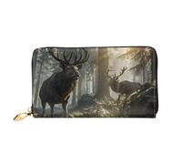 JDFHGNU Stag Under Tree Pattern, Women'S Wallet, Long Clutch Wallet, Credit Card Holder Wallet, Travel Coin Purse, Black, One Size