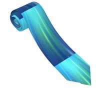 JDFHGNU Tie Men'S Fashion Silk Tie For Wedding Banquets, Groomsmen, Work, Birthday Parties,Business Formal Wear Blue Aurora Borealis Patterns, Black, One Size