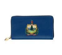 JDFHGNU Vermont State Flag Pattern, Women'S Wallet, Long Clutch Wallet, Credit Card Holder Wallet, Travel Coin Purse, Black, One Size