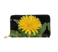 JDFHGNU Yellow Daisy Pattern, Women'S Wallet, Long Clutch Wallet, Credit Card Holder Wallet, Travel Coin Purse, Black, One Size