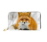 JDFHGNU Yellow Fox Pattern, Women'S Wallet, Long Clutch Wallet, Credit Card Holder Wallet, Travel Coin Purse, Black, One Size