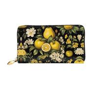 JDFHGNU Yellow Orange Grapefruit Pattern, Women'S Wallet, Long Clutch Wallet, Credit Card Holder Wallet, Travel Coin Purse, Black, One Size