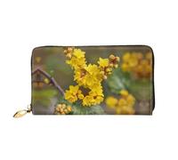 JDFHGNU Yellow Osmanthus Pattern, Women'S Wallet, Long Clutch Wallet, Credit Card Holder Wallet, Travel Coin Purse, Black, One Size