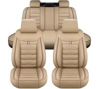 JDGEU Leather Car Seat Covers Full Set For Ora Funky Cat 2021 2022 2023,Seat Cushions Set Waterproof Breathable Accessories,E For Beige