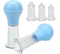 JDGPLM 2 Pieces SM Silicone Nipple Sucker Sex Breast Vacuum Pump 3 Sizes Nipple Sucker Breast Massager Breast Stimulation SM Erotic Sex Toys For Women(Blue Blau,M/Set)