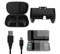 JDGPOKOO 5 in 1 Accessories Kit for Nintendo New 2DS XL/LL, Carrying Case for New 2DS XL/LL, Hand Grip, 2 Set Screen Protectors and Charging Cable Compatible with New Nintendo 2DS XL/LL ONLY
