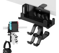 JDGPOKOO Rotatable Holder for Nintendo Switch, Under Desk Clamp with Controller Stand Headphone Hanger for Nintendo Switch OLED, Headphone & Controller Holder