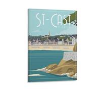 Jdheeh Vintage Travel Saint Cast Le Guildo Posters Canvas Art Poster Wall Decor Posters 08x12inch(20x30cm)
