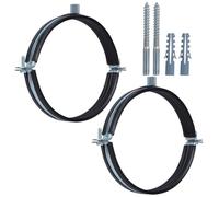 JDHGSHL 2 PCS Split Ring Pipe Hanger, Heavy Duty Adjustable Pipe Bracket Clamp with Screw & Expansion Tube, Wall Ceiling Mount Galvanized Iron Pipe Strap Supports for Pipe OD 8.5-8.7 Inch(215-220mm)