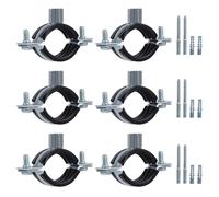 JDHGSHL 6 PCS Split Ring Pipe Hanger, Heavy Duty Adjustable Pipe Bracket Clamp with Screw & Expansion Tube, Wall Ceiling Mount Galvanized Iron Pipe Strap Supports Fit for Pipe OD 0.6-0.7 Inch(15-19mm)