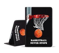 JDHJFBFJNP Case for Samsumg Galaxy Tab S10 FE+/S10 FE Plus 13.1 Inch 2025 (Model: SM-X620/X626B), Premium PU Leather Stand Folio Cover with Auto Sleep/Wake, Basketball Never Stops